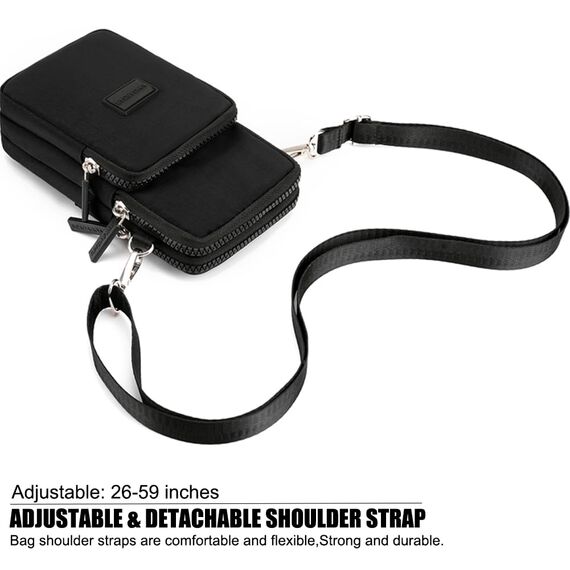 DuoLmi Umhängetasche Damen Klein, Crossbody Tasche für Damen, Nylon Handy Mini-Tasche Kleine Schultertasche Multifunktionale Handytasche, Handytasche zum Umhängen Damen