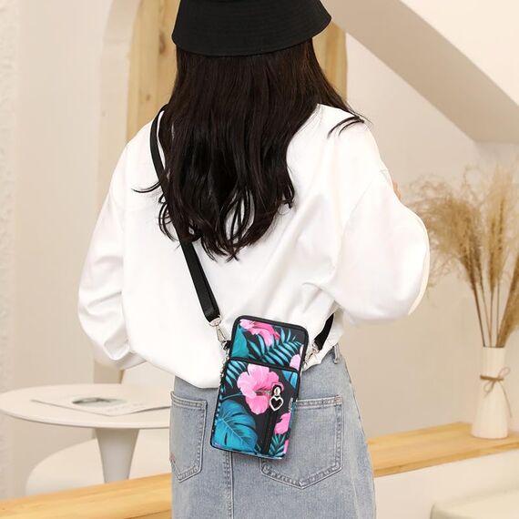 DuoLmi Umhängetasche Damen Klein, Crossbody Tasche für Damen, Nylon Handy Mini-Tasche Kleine Schultertasche Multifunktionale Handytasche, Handytasche zum Umhängen Damen