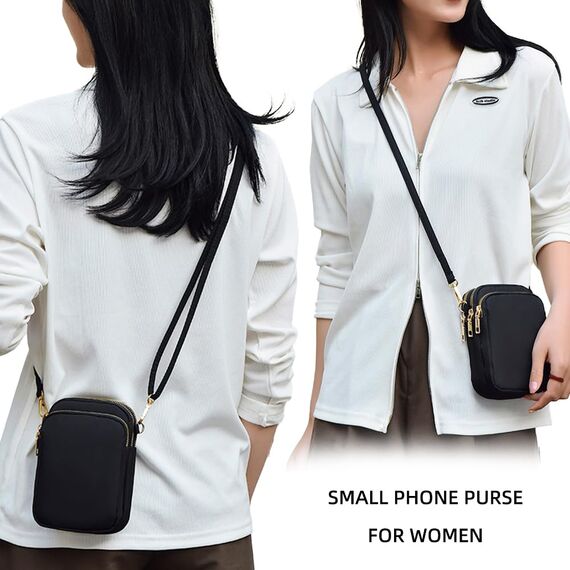 DuoLmi Umhängetasche Damen Klein, Crossbody Tasche für Damen, Nylon Handy Mini-Tasche Kleine Schultertasche Multifunktionale Handytasche, Handytasche zum Umhängen Damen