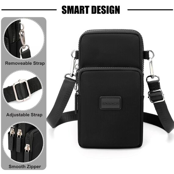 DuoLmi Umhängetasche Damen Klein, Crossbody Tasche für Damen, Nylon Handy Mini-Tasche Kleine Schultertasche Multifunktionale Handytasche, Handytasche zum Umhängen Damen