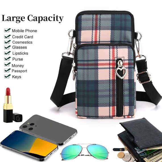 DuoLmi Umhängetasche Damen Klein, Crossbody Tasche für Damen, Nylon Handy Mini-Tasche Kleine Schultertasche Multifunktionale Handytasche, Handytasche zum Umhängen Damen