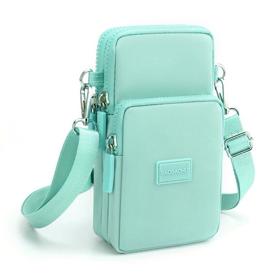 DuoLmi Kleine Umhängetasche für Damen, Universal-Tasche, Geldbörse, Handy, Geldbörse, leichte Taschen, Handtaschen, Mini-Umhängetasche, 012 Mintgrün, Large