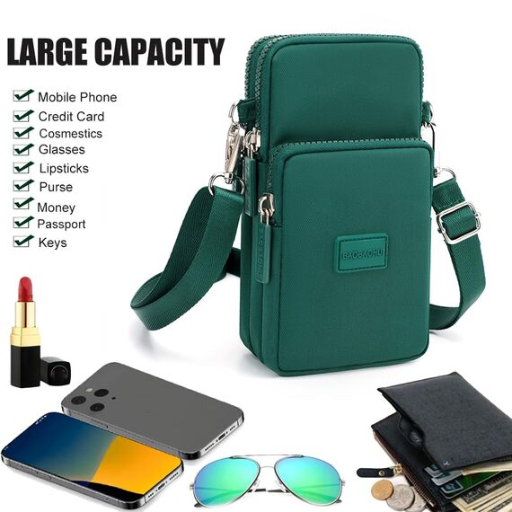 DuoLmi Umhängetasche Damen Klein, Crossbody Tasche für Damen, Nylon Handy Mini-Tasche Kleine Schultertasche Multifunktionale Handytasche, Handytasche zum Umhängen Damen