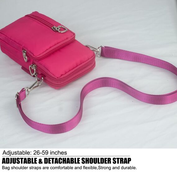 DuoLmi Umhängetasche Damen Klein, Crossbody Tasche für Damen, Nylon Handy Mini-Tasche Kleine Schultertasche Multifunktionale Handytasche, Handytasche zum Umhängen Damen