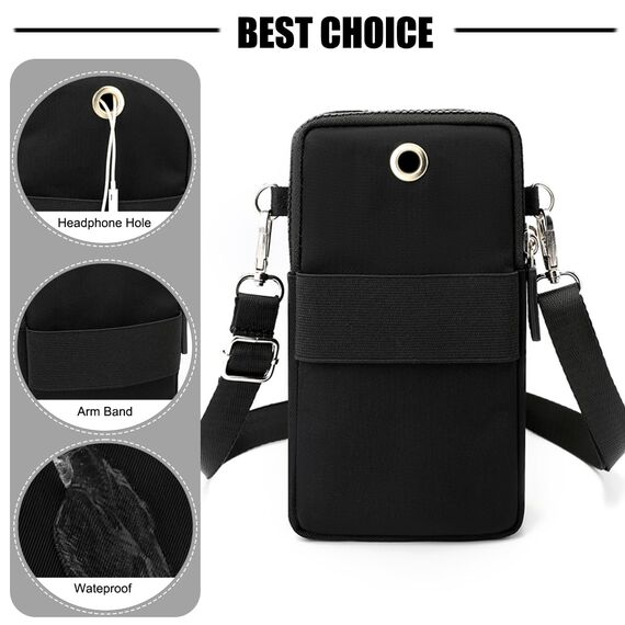 DuoLmi Umhängetasche Damen Klein, Crossbody Tasche für Damen, Nylon Handy Mini-Tasche Kleine Schultertasche Multifunktionale Handytasche, Handytasche zum Umhängen Damen