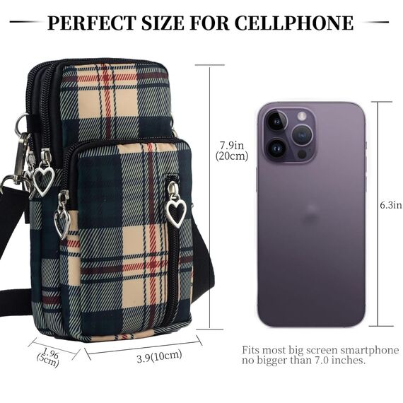 DuoLmi Umhängetasche Damen Klein, Crossbody Tasche für Damen, Nylon Handy Mini-Tasche Kleine Schultertasche Multifunktionale Handytasche, Handytasche zum Umhängen Damen