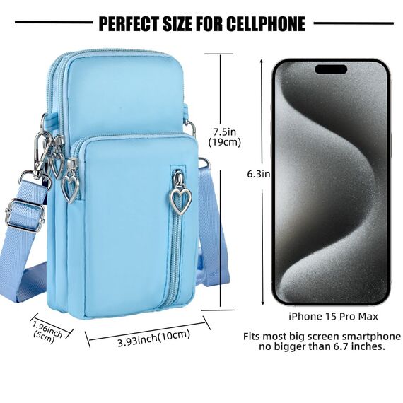 DuoLmi Umhängetasche Klein, Crossbody Tasche für Damen, Nylon Handy Mini-Tasche Kleine Schultertasche Multifunktionale Handytasche, Handytasche zum Umhängen