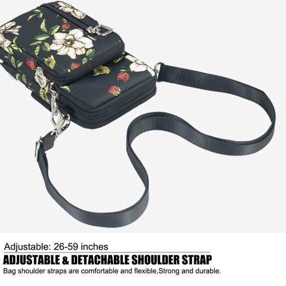 DuoLmi Umhängetaschen für Frauen, wasserdichte Handytasche, Nylon-Handgelenktasche, Reißverschluss, Handytasche, Handtasche, Armband, Umhängetasche, Samsung Galaxy S23, S22…