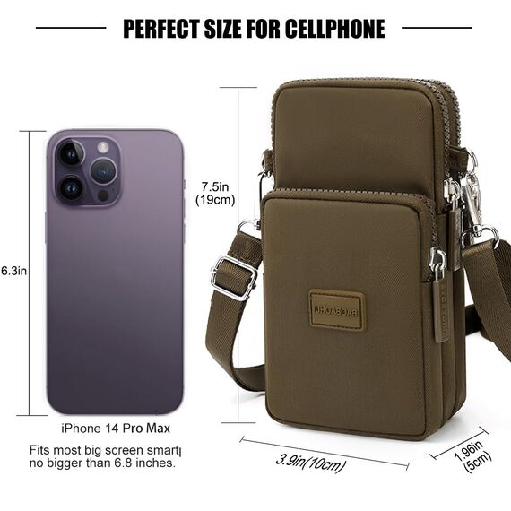 DuoLmi Umhängetasche Damen Klein, Crossbody Tasche für Damen, Nylon Handy Mini-Tasche Kleine Schultertasche Multifunktionale Handytasche, Handytasche zum Umhängen Damen