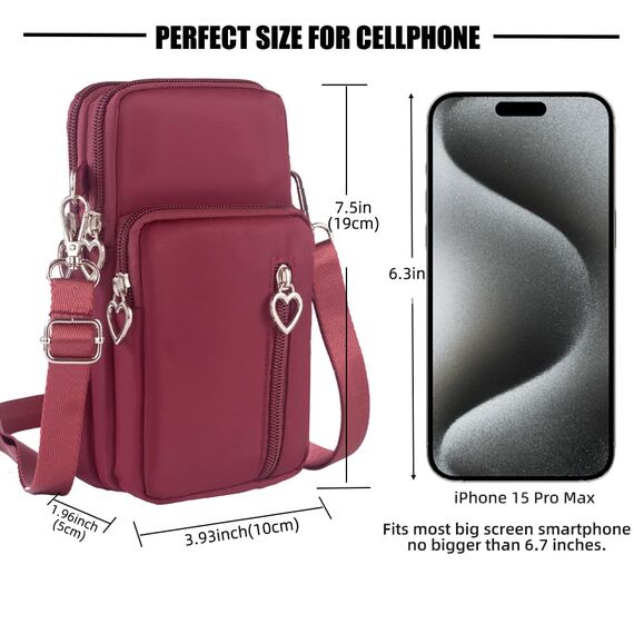 DuoLmi Umhängetasche Damen Klein, Crossbody Tasche für Damen, Nylon Handy Mini-Tasche Kleine Schultertasche Multifunktionale Handytasche, Handytasche zum Umhängen