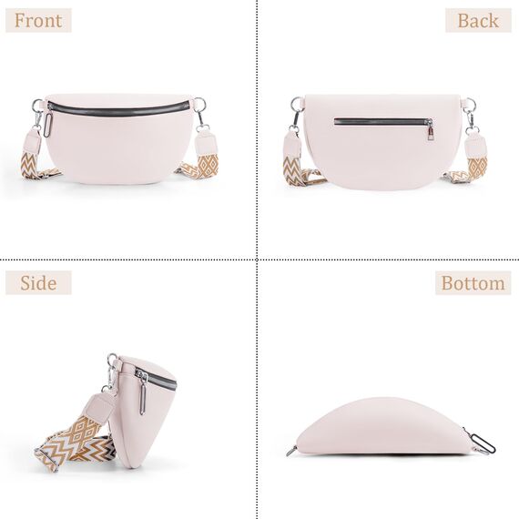 GSenhui Bauchtasche Damen Groß Umhängetasche Frauen Crossbody Bag Veganes Leder Gürteltasche Klein Handtasche für Reisen Wandern