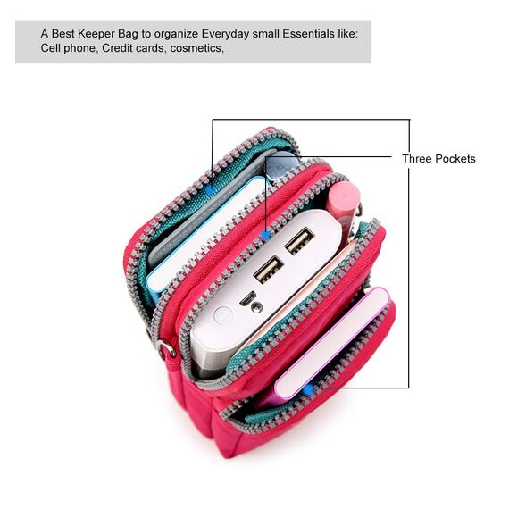 DuoLmi Umhängetaschen für Damen, wasserdichte Handytasche Handgelenktasche mit Reißverschluss Handytasche Kleine Handtasche Umhängetasche Schultertasche Kompatibel mit iPhone 15 Pro Max/15/14/13/12/11
