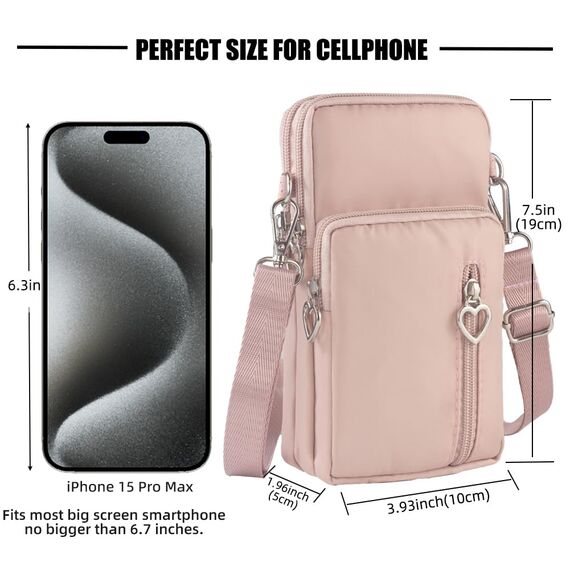 DuoLmi Umhängetasche Damen Klein, Crossbody Tasche für Damen, Nylon Handy Mini-Tasche Kleine Schultertasche Multifunktionale Handytasche, Handytasche zum Umhängen Damen