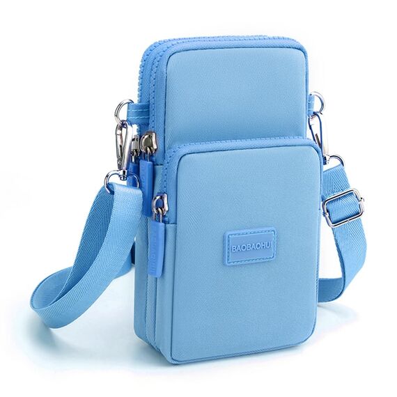 DuoLmi Kleine Umhängetasche für Damen, Universal-Tasche, Geldbörse, Handy, Geldbörse, leichte Taschen, Handtaschen, Mini-Umhängetasche, 012 Lightblue, Large