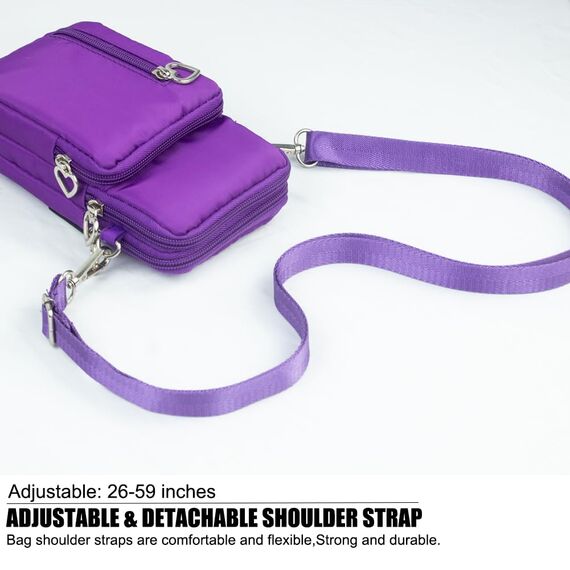 DuoLmi Umhängetasche Damen Klein, Crossbody Tasche für Damen, Nylon Handy Mini-Tasche Kleine Schultertasche Multifunktionale Handytasche, Handytasche zum Umhängen Damen