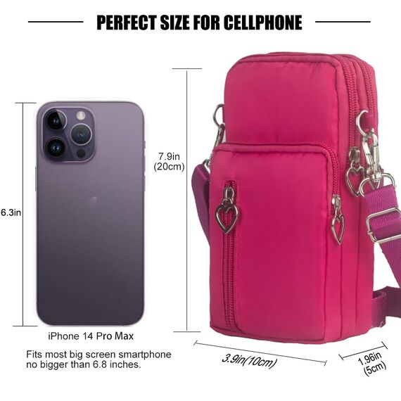 DuoLmi Umhängetasche Damen Klein, Crossbody Tasche für Damen, Nylon Handy Mini-Tasche Kleine Schultertasche Multifunktionale Handytasche, Handytasche zum Umhängen Damen