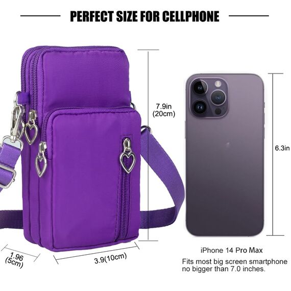 DuoLmi Umhängetasche Damen Klein, Crossbody Tasche für Damen, Nylon Handy Mini-Tasche Kleine Schultertasche Multifunktionale Handytasche, Handytasche zum Umhängen Damen