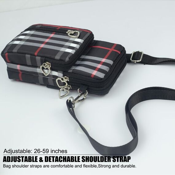 DuoLmi Umhängetasche Damen Klein, Crossbody Tasche für Damen, Nylon Handy Mini-Tasche Kleine Schultertasche Multifunktionale Handytasche, Handytasche zum Umhängen Damen