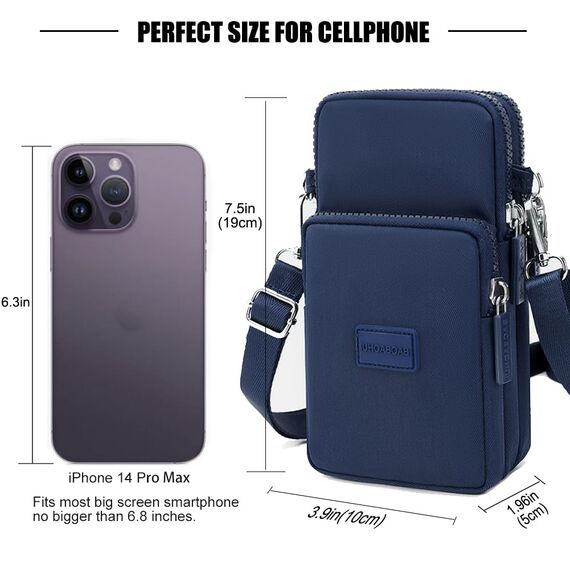 DuoLmi Umhängetasche Damen Klein, Crossbody Tasche für Damen, Nylon Handy Mini-Tasche Kleine Schultertasche Multifunktionale Handytasche, Handytasche zum Umhängen Damen