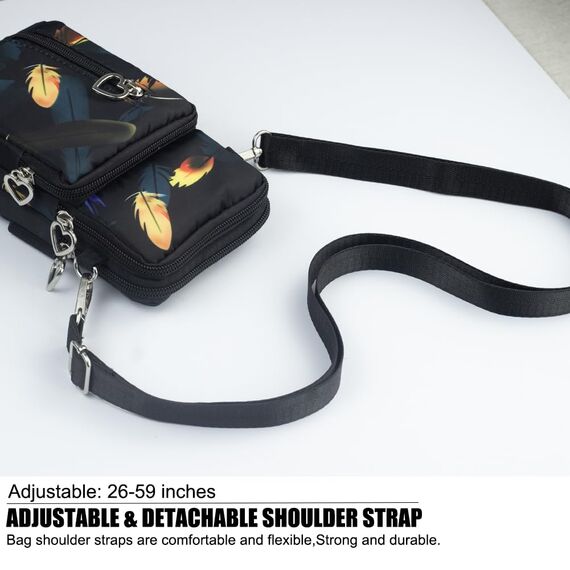 DuoLmi Umhängetasche Damen Klein, Crossbody Tasche für Damen, Nylon Handy Mini-Tasche Kleine Schultertasche Multifunktionale Handytasche, Handytasche zum Umhängen Damen