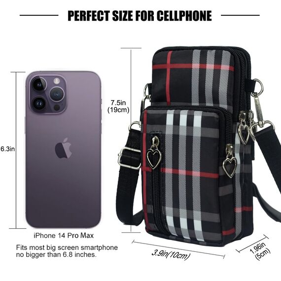 DuoLmi Umhängetasche Damen Klein, Crossbody Tasche für Damen, Nylon Handy Mini-Tasche Kleine Schultertasche Multifunktionale Handytasche, Handytasche zum Umhängen Damen