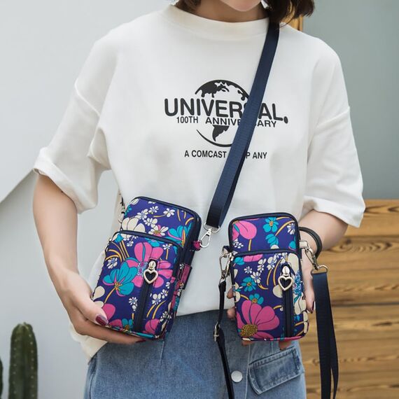DuoLmi Umhängetasche Damen Klein, Crossbody Tasche für Damen, Nylon Handy Mini-Tasche Kleine Schultertasche Multifunktionale Handytasche, Handytasche zum Umhängen Damen