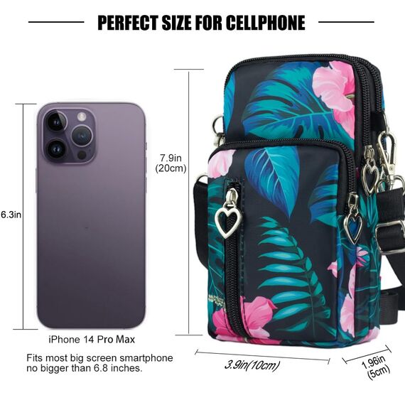 DuoLmi Umhängetasche Damen Klein, Crossbody Tasche für Damen, Nylon Handy Mini-Tasche Kleine Schultertasche Multifunktionale Handytasche, Handytasche zum Umhängen Damen