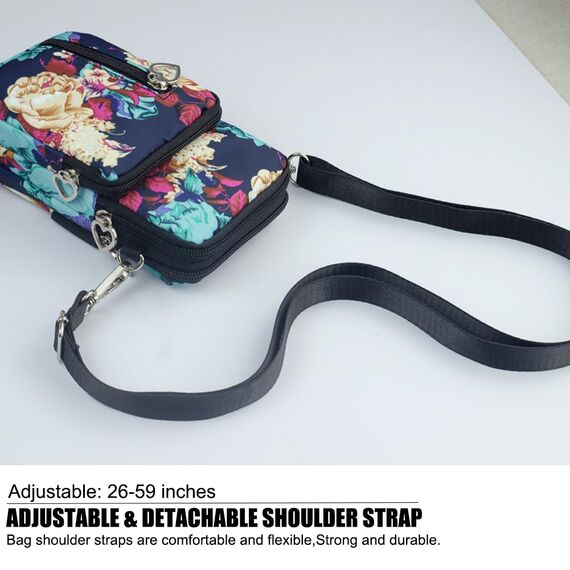 DuoLmi Umhängetasche Damen Klein, Crossbody Tasche für Damen, Nylon Handy Mini-Tasche Kleine Schultertasche Multifunktionale Handytasche, Handytasche zum Umhängen Damen