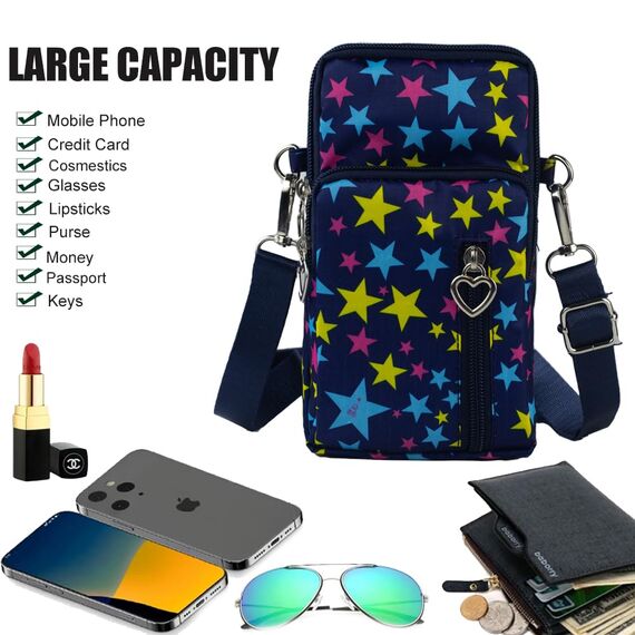 DuoLmi Umhängetasche Damen Klein, Crossbody Tasche für Damen, Nylon Handy Mini-Tasche Kleine Schultertasche Multifunktionale Handytasche, Handytasche zum Umhängen Damen