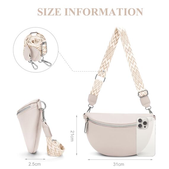 GSenhui Bauchtasche Damen Groß Umhängetasche Frauen Crossbody Bag Veganes Leder Gürteltasche Klein Handtasche für Reisen Wandern