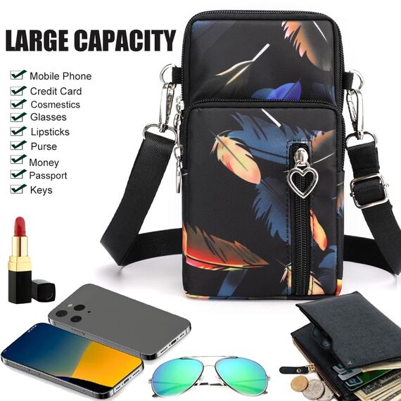 DuoLmi Umhängetasche Damen Klein, Crossbody Tasche für Damen, Nylon Handy Mini-Tasche Kleine Schultertasche Multifunktionale Handytasche, Handytasche zum Umhängen Damen