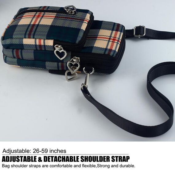 DuoLmi Umhängetasche Damen Klein, Crossbody Tasche für Damen, Nylon Handy Mini-Tasche Kleine Schultertasche Multifunktionale Handytasche, Handytasche zum Umhängen Damen