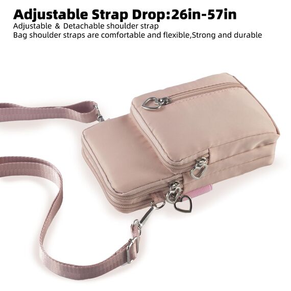 DuoLmi Umhängetasche Damen Klein, Crossbody Tasche für Damen, Nylon Handy Mini-Tasche Kleine Schultertasche Multifunktionale Handytasche, Handytasche zum Umhängen Damen