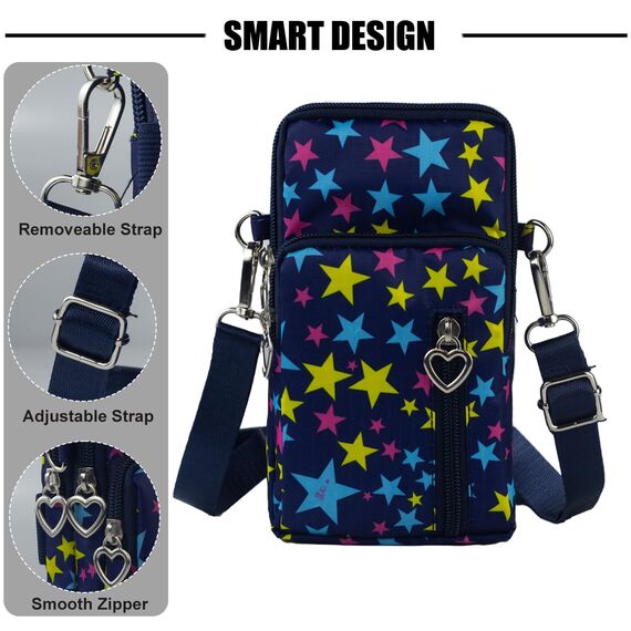 DuoLmi Umhängetasche Damen Klein, Crossbody Tasche für Damen, Nylon Handy Mini-Tasche Kleine Schultertasche Multifunktionale Handytasche, Handytasche zum Umhängen Damen