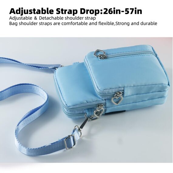 DuoLmi Umhängetasche Klein, Crossbody Tasche für Damen, Nylon Handy Mini-Tasche Kleine Schultertasche Multifunktionale Handytasche, Handytasche zum Umhängen