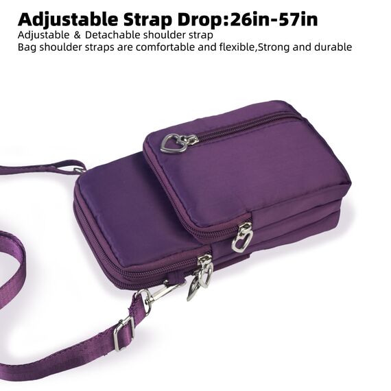 DuoLmi Umhängetasche Damen Klein, Crossbody Tasche für Damen, Nylon Handy Mini-Tasche Kleine Schultertasche Multifunktionale Handytasche, Handytasche zum Umhängen Damen