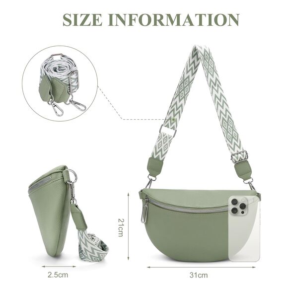 GSenhui Bauchtasche Damen Groß Umhängetasche Frauen Crossbody Bag Veganes Leder Gürteltasche Klein Handtasche für Reisen Wandern