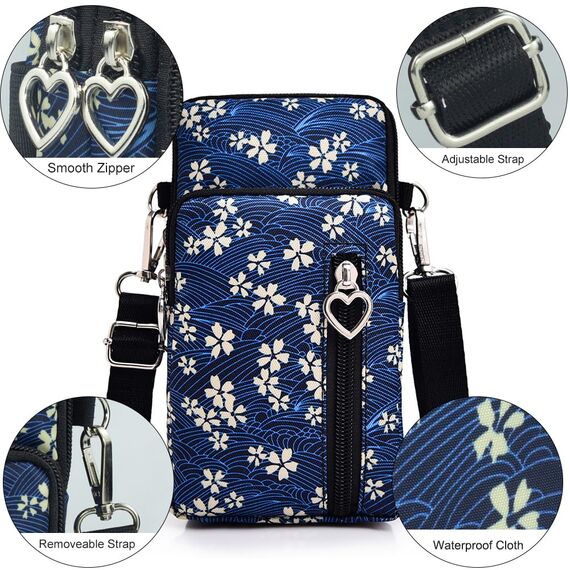 DuoLmi Umhängetasche Damen Klein, Crossbody Tasche für Damen, Nylon Handy Mini-Tasche Kleine Schultertasche Multifunktionale Handytasche, Handytasche zum Umhängen Damen