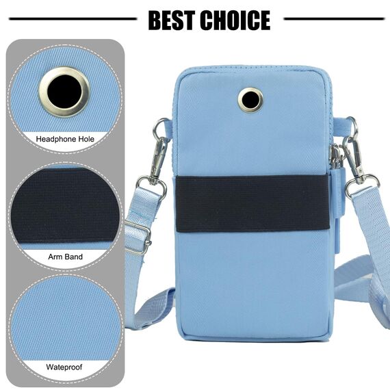 DuoLmi Kleine Umhängetasche für Damen, Universal-Tasche, Geldbörse, Handy, Geldbörse, leichte Taschen, Handtaschen, Mini-Umhängetasche, 012 Lightblue, Large