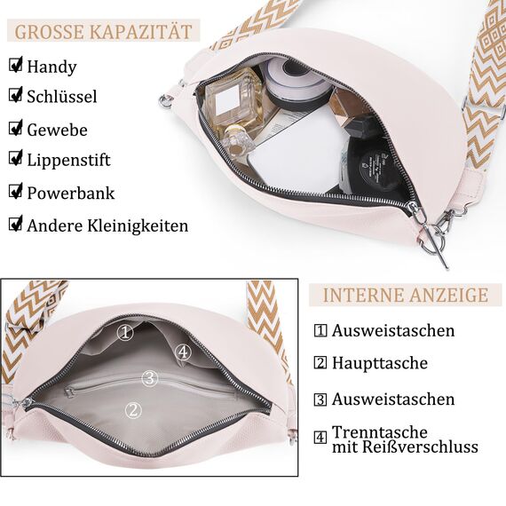 GSenhui Bauchtasche Damen Groß Umhängetasche Frauen Crossbody Bag Veganes Leder Gürteltasche Klein Handtasche für Reisen Wandern