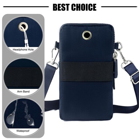 DuoLmi Umhängetasche Damen Klein, Crossbody Tasche für Damen, Nylon Handy Mini-Tasche Kleine Schultertasche Multifunktionale Handytasche, Handytasche zum Umhängen Damen