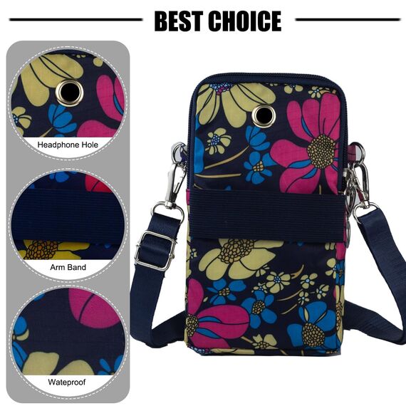 DuoLmi Umhängetasche Damen Klein, Crossbody Tasche für Damen, Nylon Handy Mini-Tasche Kleine Schultertasche Multifunktionale Handytasche, Handytasche zum Umhängen Damen