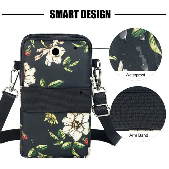 DuoLmi Umhängetaschen für Frauen, wasserdichte Handytasche, Nylon-Handgelenktasche, Reißverschluss, Handytasche, Handtasche, Armband, Umhängetasche, Samsung Galaxy S23, S22…