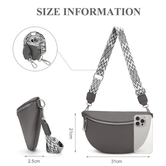 GSenhui Bauchtasche Damen Groß Umhängetasche Frauen Crossbody Bag Veganes Leder Gürteltasche Klein Handtasche für Reisen Wandern