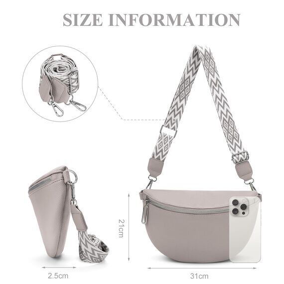 GSenhui Bauchtasche Damen Groß Umhängetasche Frauen Crossbody Bag Veganes Leder Gürteltasche Klein Handtasche für Reisen Wandern