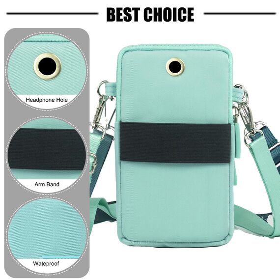 DuoLmi Kleine Umhängetasche für Damen, Universal-Tasche, Geldbörse, Handy, Geldbörse, leichte Taschen, Handtaschen, Mini-Umhängetasche, 012 Mintgrün, Large