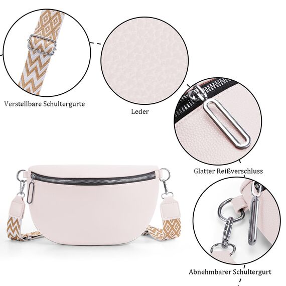 GSenhui Bauchtasche Damen Groß Umhängetasche Frauen Crossbody Bag Veganes Leder Gürteltasche Klein Handtasche für Reisen Wandern