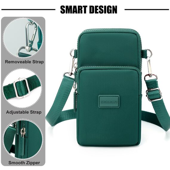 DuoLmi Umhängetasche Damen Klein, Crossbody Tasche für Damen, Nylon Handy Mini-Tasche Kleine Schultertasche Multifunktionale Handytasche, Handytasche zum Umhängen Damen