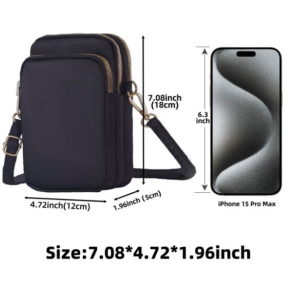 DuoLmi Umhängetasche Damen Klein, Crossbody Tasche für Damen, Nylon Handy Mini-Tasche Kleine Schultertasche Multifunktionale Handytasche, Handytasche zum Umhängen Damen