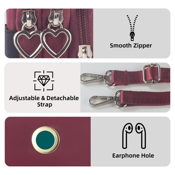 DuoLmi Umhängetasche Damen Klein, Crossbody Tasche für Damen, Nylon Handy Mini-Tasche Kleine Schultertasche Multifunktionale Handytasche, Handytasche zum Umhängen